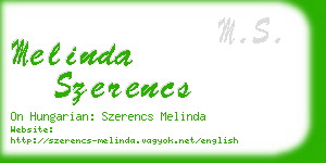 melinda szerencs business card